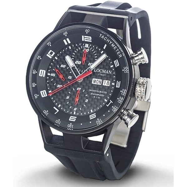 Cronografo Uomo Montecristo Edizione Limitata Acciaio e Titanio Automatico Nero Locman 0516K09S-BKCBWHSK