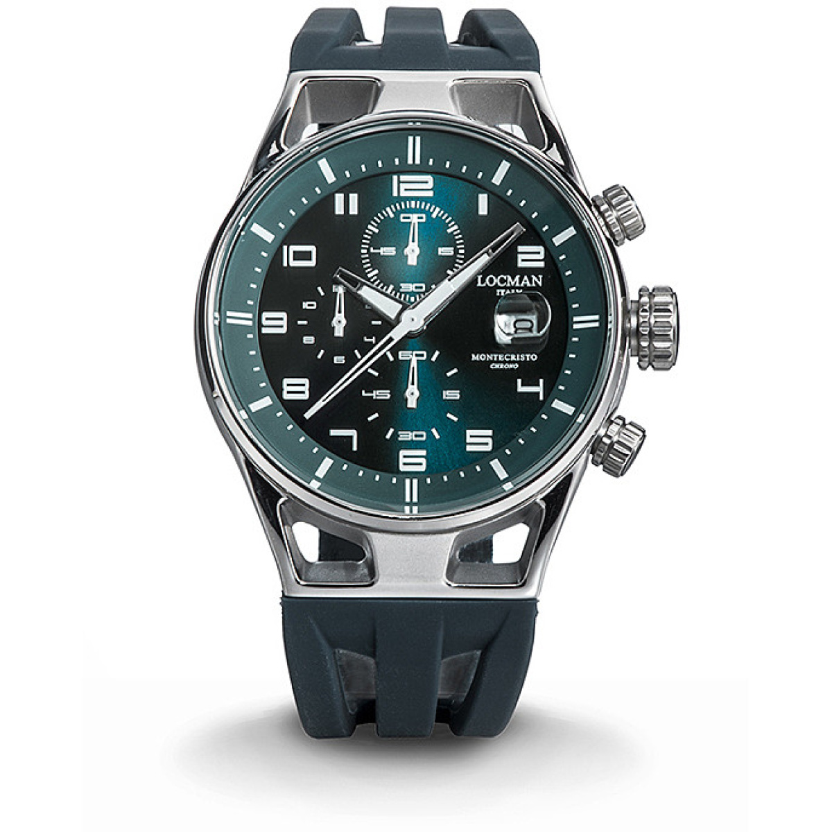Orologio da polso Locman cassa in acciaio e titanio cinturino petrolio antigraffio 0542a19s-00ptwhsl