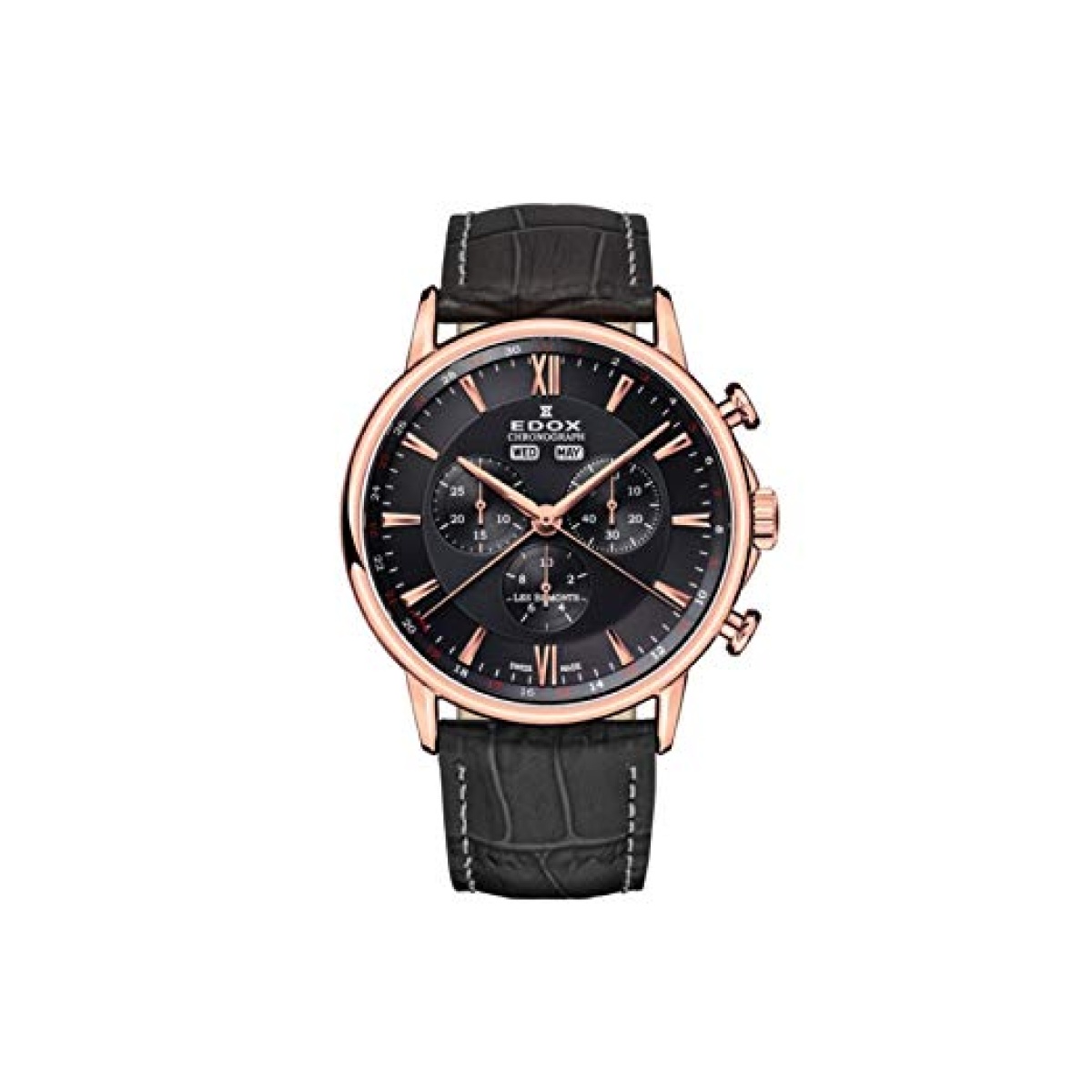 Orologio da polso EDOX Cronografo Quarzo Uomo con Cinturino in Pelle 10501-37R-GIR
