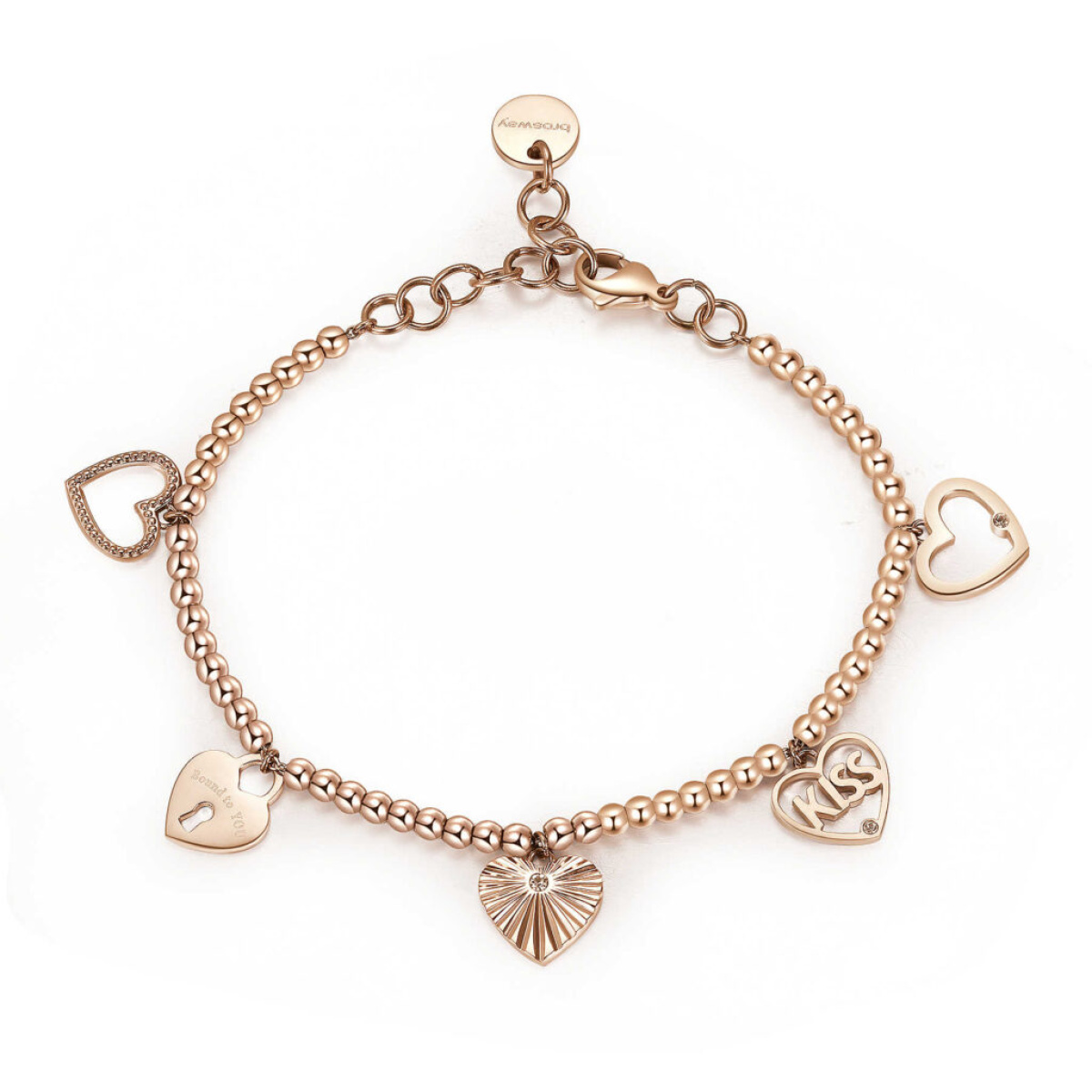 Bracciale Brosway CHANT BAH19 pvd oro rosa con pendenti con cuore