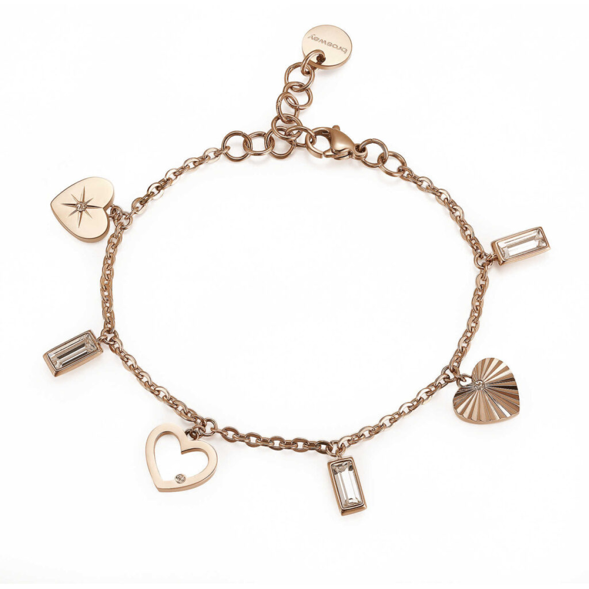 Bracciale Brosway CHANT BAH20 pvd oro rosa con pendenti con cuore