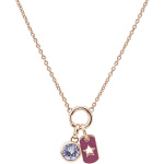 Collana Brosway Tres Jolie BTJMS896 in acciaio 316Le pvd oro con cristalli baguette