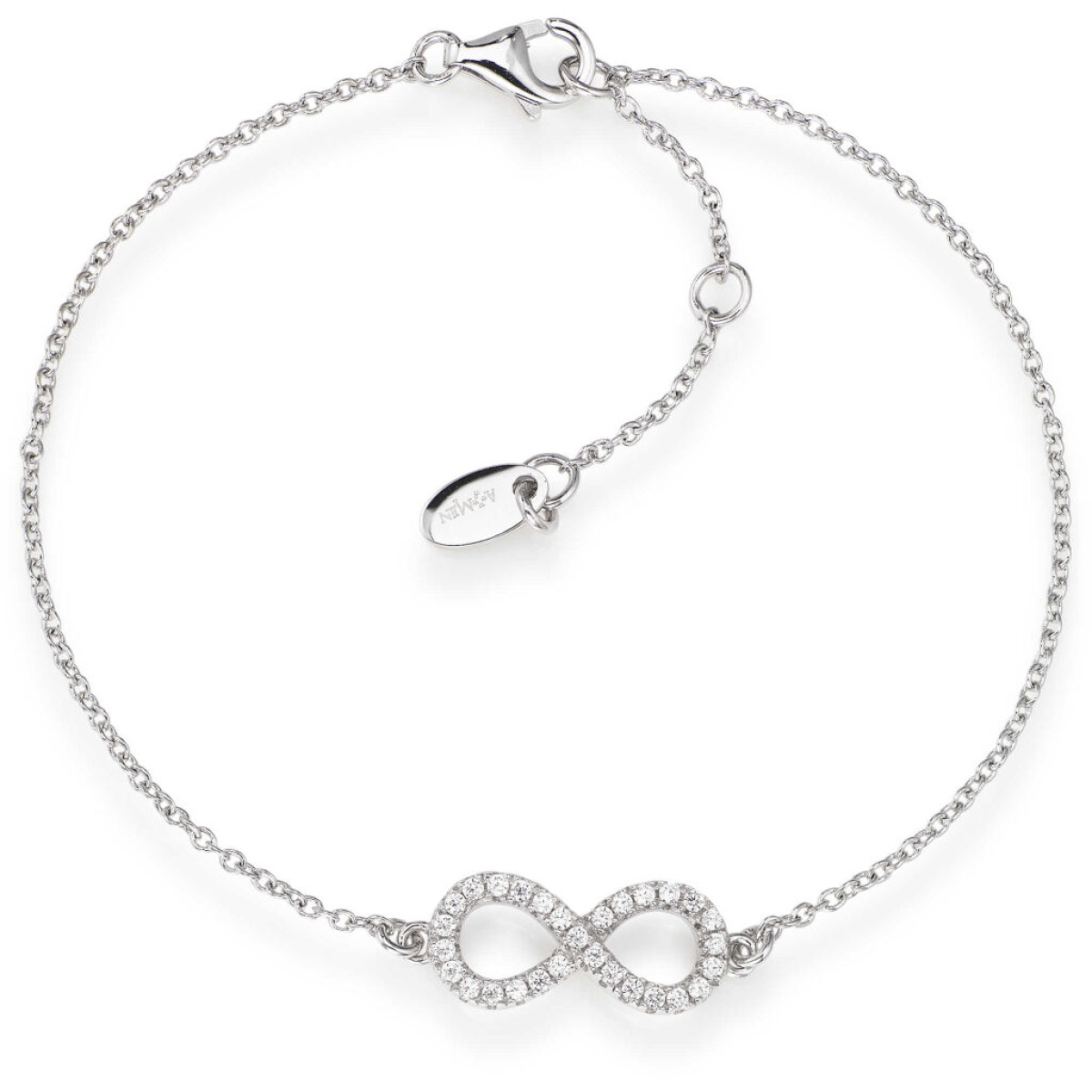 Bracciale donna AMEN in argento con simbolo infinito BRIN - immagine 1
