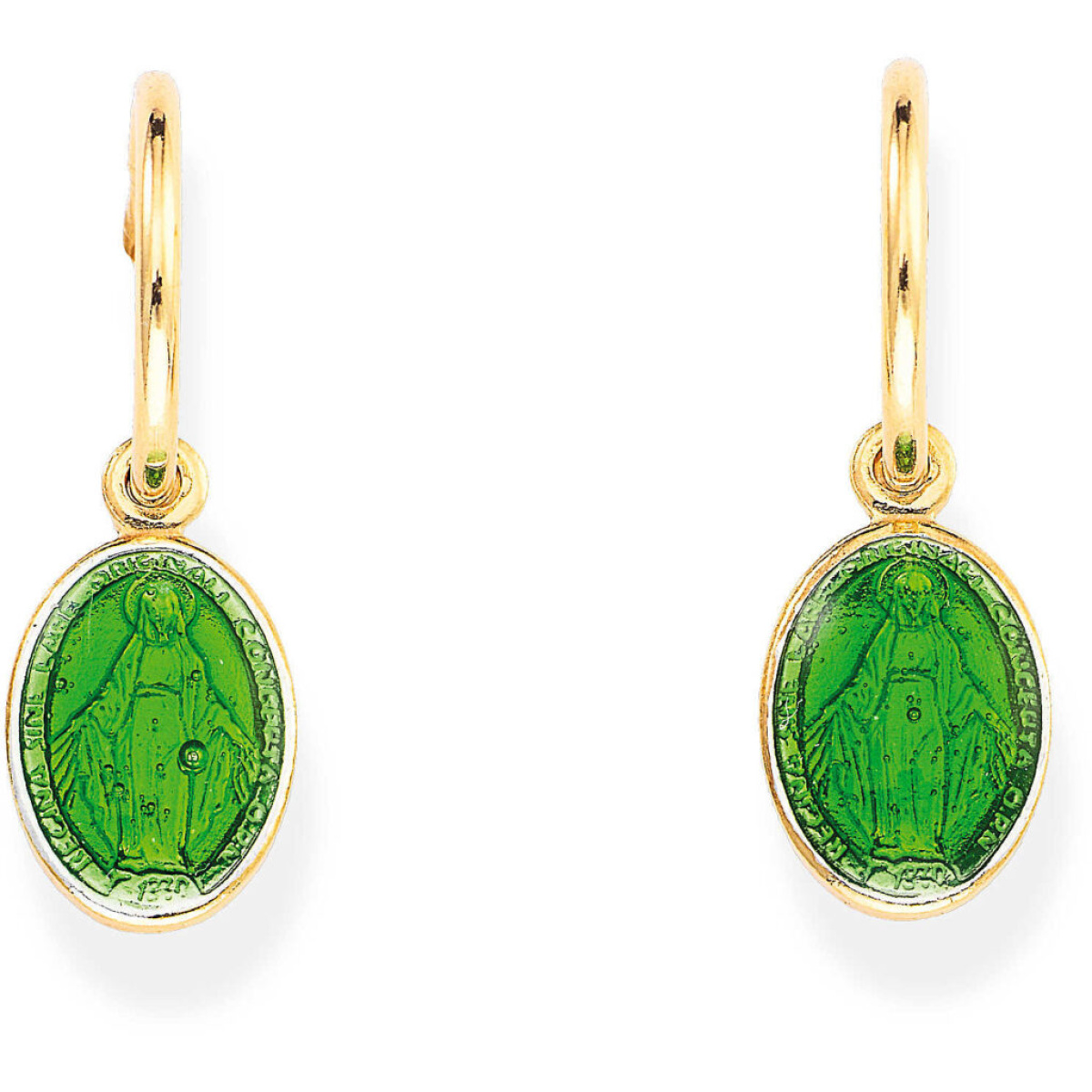 Orecchini AMEN in argento con smalto verde ORMSGV - immagine 1