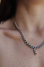 COLLANA MEZZO TENNIS FIORE PENDENTE IN ARGENTO 925 COLLEZIONE DOMENICO D'ANNA GIOIELLI DONNA - immagine 7