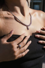 COLLANA MEZZO TENNIS FIORE PENDENTE IN ARGENTO 925 COLLEZIONE DOMENICO D'ANNA GIOIELLI DONNA - immagine 3