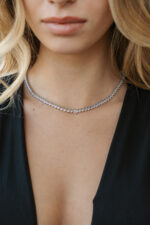 GIROCOLLO TENNIS TAGLIO A CUORE IN ARGENTO 925 COLLEZIONE DOMENICO D'ANNA GIOIELLI DONNA - immagine 2