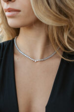 GIROCOLLO TENNIS TAGLIO A CUORE IN ARGENTO 925 COLLEZIONE DOMENICO D'ANNA GIOIELLI DONNA