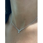 Collana love fiocco con punto luce pendente in argento 925 base silver - immagine 5