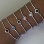 Bracciale Tennis Regolabile con Cuore Centrale e Pavé in argento 925 by Domenico D'Anna gioielli - immagine 4