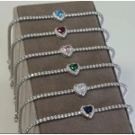 Bracciale Tennis Regolabile con Cuore Centrale e Pavé in argento 925 by Domenico D'Anna gioielli - immagine 5